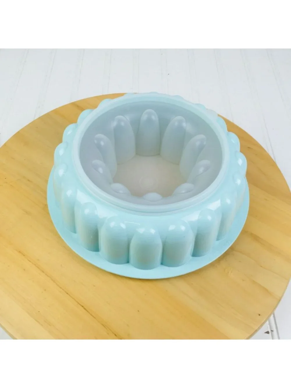Tupperware Blue Green Jello Salad Mold Ice Ring 3 Piece #1202-5 USA